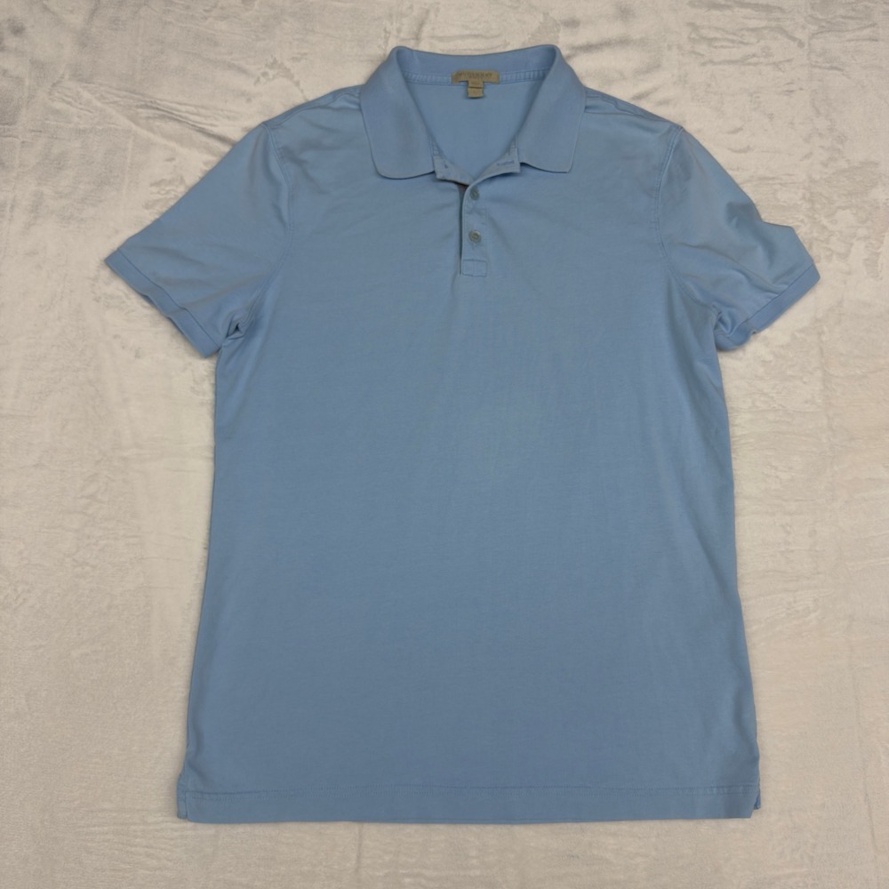 Burberry Brit Polo Shirt Mens Large Baby Blue Knit Preppy Golf Designer Casual